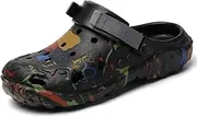 [FLIOZY] Garden Clogs Shoes for Men Comfort EVA Slip-on Sandals Outdoor Walking Beach Slippers with Adjustable Backstrap