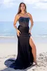 Authentic Amelia Couture 3042 -Color: Black-Size 6- Prom Dress