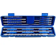 11pc SDS Drill Bit Set Masonry Hammer Rotary Tungsten Carbide Tip Kit Case Med