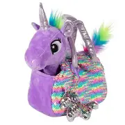 Plush Pet Set - Unicorn Toys - Unicorn Gift for Girls - Purple Rainbow Unicorn