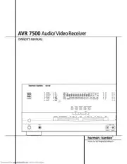 Harman Kardon AVR7500 Receiver Owners Manual