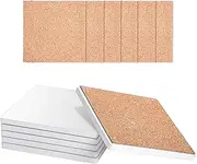 Sublimation Blanks Coasters for Drinks, Ceramic Drink Coaster with Cork Backing Pads Heat Transfer Cup Coaster for DIY Crafts Painting Home Decor, 6pcs Square