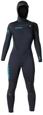 5/4mm Women's Hyperflex VYRL Front Zip Hooded GBS Fullsuit - Black