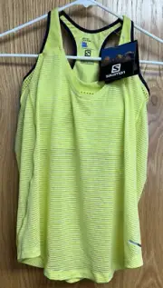 NWT Salomon "ELEVATED IMPACT TANK" Women's Medium Tank Top Built in Sport Bra