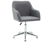Comfortable Light Grey Fabric Swivel Office Chair Ergonomic Adjustable Height