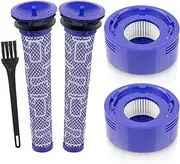 2 HEPA Post Filters and 2 Pre Filters Replacement Compatible with Dyson V7, V8 Animal and Absolute Vacuum, Compare to Part 965661-01 and 967478-01