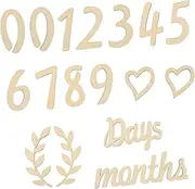BIUDECO Milestone Growth Cards Wooden Monthly Photo Props Set for St Year Milestone Numbers Announcements Birthday Decorations