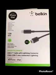 Belkin BOOST CHARGE USB-C to Lightning Connector iPhone Cable 4FT iPad & iPhone