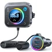 Bluetooth 5.3 Car Wireless FM Transmitter Hands-Free Adapter 2USB PD Charger MP3 (for: Fiat)