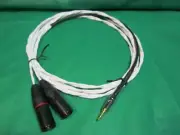 3 Ft SILVER PLATED 3.55MM 1/8" to DUAL XLR-M Audio Cable for Walkman, DAT, CD.