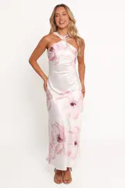 [PUP51] Regina Maxi Dress - Pink Floral XS Pink