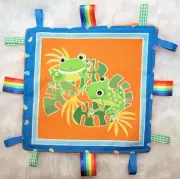 Baby Taggie | Taggy | Soft Toy | Sensory Blanket | Gift | Minky | Frog Friends