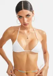 [Lolli Swim] White String Bikini Top