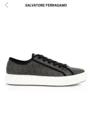 New Salvatore Ferragamo Anson Men Sneakers Fashion Gancio Logo Print 7.5 8 9.5
