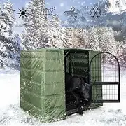 Dog Crate Privacy Cover, Thermal Insulation Cover for Pet Kennel, Windproof Kennel Covers Oxford Cloth Stuffing Cotton Waterproof Indoor Outdoor Pet Canopy Cover