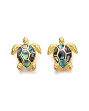 Genevive 14K Over Silver Turtle Earrings