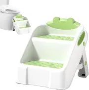 Kids Step Ladder in 2 Steps - Double Step Ladder for Bathroom, Foldable Toilet Potty Training Stool | Non Slip Ladder Toilet Ladder for Children,