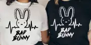 Bad Bunny Black White Ready to Press Heat Transfer Screen Print DTF Transfer