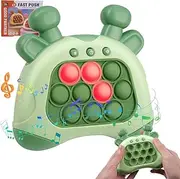 Quick Push Toy with Lights, Fast Push Game, Fast Push Bubble Game, Children's Decompression Breakthrough Puzzle Game Machine for Kids, Children and Adults (Green)
