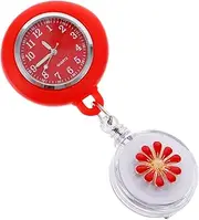 [Holibanna] Nurse Table Watches Vet Stopwatch Fob Pin Lapel Watch Digital Watch Nursing Blue Scrubs Light Reel For Nurses Women Clip Proof Kits Mirror Material: Ordinary Glass Mirror Red