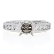NEW Semi-Mount Engagement Ring -14k Gold for 6.5mm Center Diamond Accents .75ctw