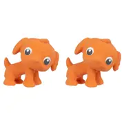 2PK Playgro Earth Eco Play Natural Rubber Pookie Puppy Teething Toy Orange 0m+