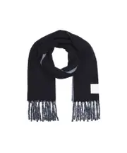 AMI Logo Tag Fringed Scarf One size black