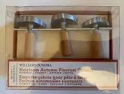 Williams Sonoma Heirloom Autumn Pie Crust Cutters Turkey Pumpkin Leaf Wood Metal