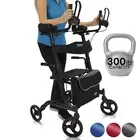 Vive Mobility Upright Walker with Seat - Stand Up Rollator, Arm Rests, Heavy ...