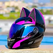 Motorcycle Helmet, Electric Motorcycle for Men and Women, Cool Racing Motocross Full Face Helmet Lightweight Summer Scooter Moped Helmet DOT Approved ATV Street Helmet