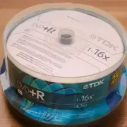 DVD+R Writable 16X Blank Discs 25-Pack for Media and Data Storage TDK