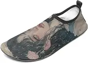 [BTCOWZRV] Water Shoes for Women Men Behind Me is The Moon Water Sports Shoes Slip-on Breathable Lightweight Athletic Aqua Sock