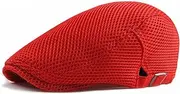 [Michear] Men's Mesh Flat Cap Summer Hat Breathable Newsboy Beret Ivy Cap Cabbie Flat Cap Adjustable
