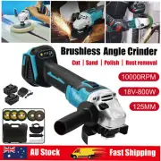 Brushless Cordless Angle Grinder 125mm Cutting Polishing，18V Battery