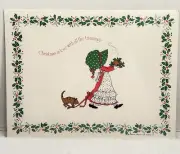 Holly Hobbie Christmas Plastic Coated Placemats 1976 New Sealed Set Of 6