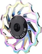 Flywheel Tools MTB Rear Derailleur CNC Pulley Wheel 11T 13T Ceramic Bearing Lightweight Road Bike Shifter Switch Rollers Flywheel Puller(11T Colorful)