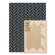 GEOMETRIC reusable PLASTIC Wall STENCIL Template 25.6"x37.4" HERRINGBONE TILES