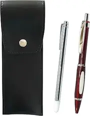 BRSB-701S-B989A-R Round Button Japanese Pen Case Black Metal Indicator Stick and Metal Scorpion Shocking Ballpoint Pen Set, Red