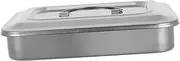 HONMEET Box for Nail Tools Stainless Steel Sterilizating Square Tray Lid Easy Soaking Cleaning for Beauty Industry