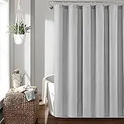 Lush Decor Farmhouse Vintage Stripe Yarn Dyed Cotton Shower Curtain, 72" x 72", Black