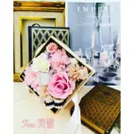 FLORA-芙蕾 永生康乃馨緞帶花盒/母親節禮物/玫瑰緞帶花盒