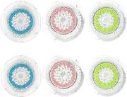 Compatiable For Facial Cleansing Brush Heads, Face Brush Head Replacement as Brush Head Facial Cleaning Tool (6 Pack, Light Blue +Blue)