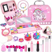 Chennyfun Children's Make-Up Case, Girls' Toy, 23 Pieces Children's Make-Up, Non-Toxic & Washable Gift Set, Dressing Case Role Play, from 3 Years