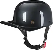 Retro Motorcycle Half Helmet ECE Approved Open-Face Helmet German Style Skull Cap Helmet Motorbike Cruiser Scooter Helmet for Men and Women Baseball Cap Helmet B,XXL
