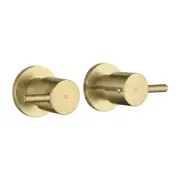 Decaura Watermark Shower Mixer Taps 1/4 Turn Twin Hand Levers Hot Cold Shower Valve Kits Bathtub Faucet Solid Brass Brushed Gold