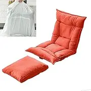 Breastfeeding Floor Chair with Pillow, Floor Seating Foldable, Adjustable Backrest, Comfortable Washable Lazy Sofa, for Meditation/Reading/TV Watching/Gaming/Breastfeeding/CampingOrange