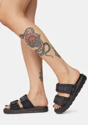 [Kappa] Black & Dark Gray 222 Banda Aster Logo Slides