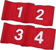 Kisangel 4 Pack Golf Flags Individually Numbered Practical Training Flags for Golf Course Hole Durable Nylon Weatherproof