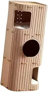 Fenteer Cat Tree for Indoor Cats with Climbing Cave and Scratch Post, Brown