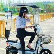 Electric Car Canopy,Scooter Umbrella,Universal Electric Motorcycle Sunshade Cover Mobility Scooter Rain Waterproof Cover Battery Car Canopy Umbrella Cover Waterproof Sun Visor,B-Black